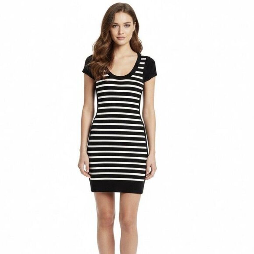 French Connection Dress Womens Sz 2  Striped Preppy Minimalist Parisian Casual